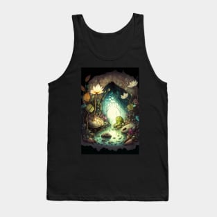 Magical Cavern Oasis Fantasy Illustration Tank Top